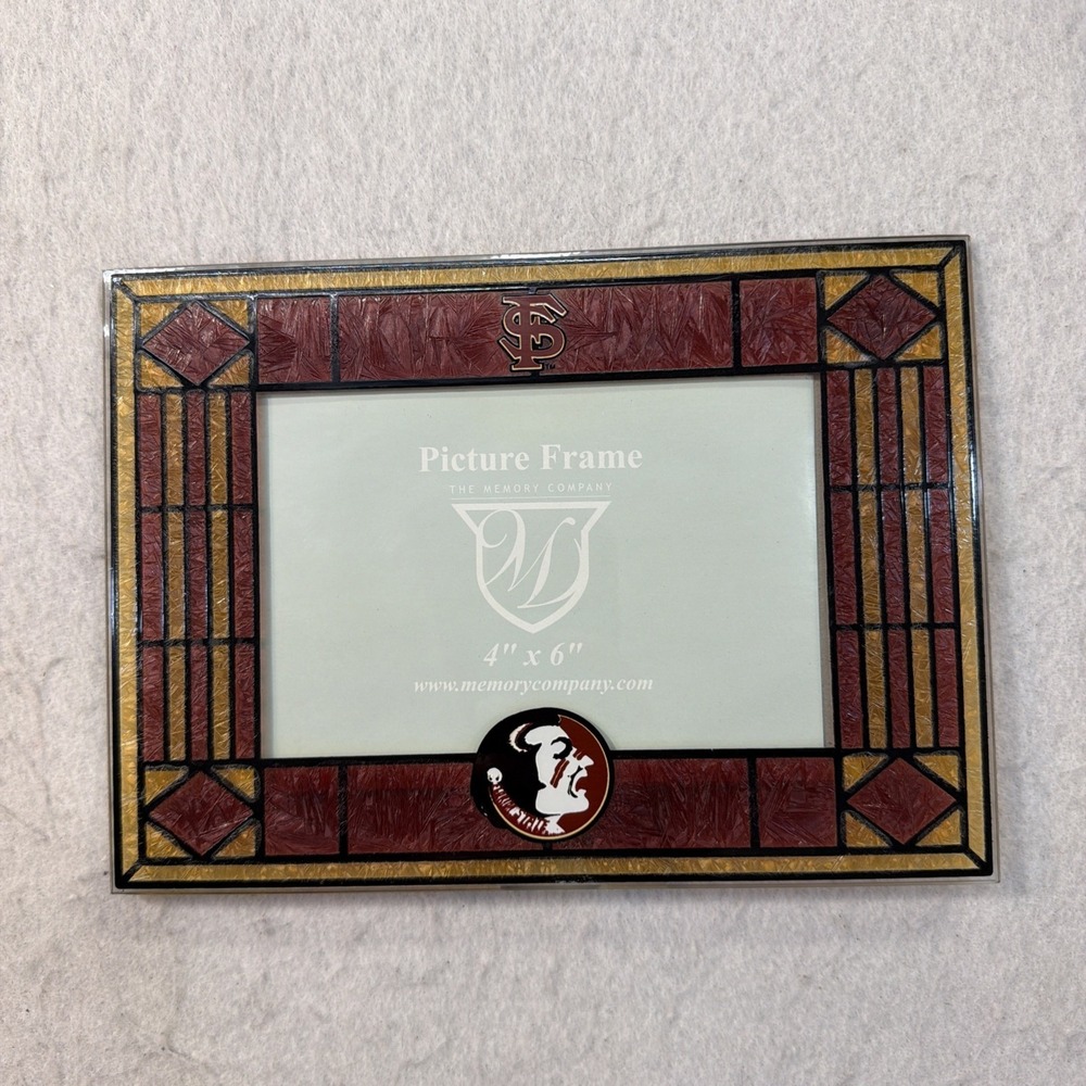 FSU Florida State University 4"x6" Picture Frame Glass Art looks stain glass